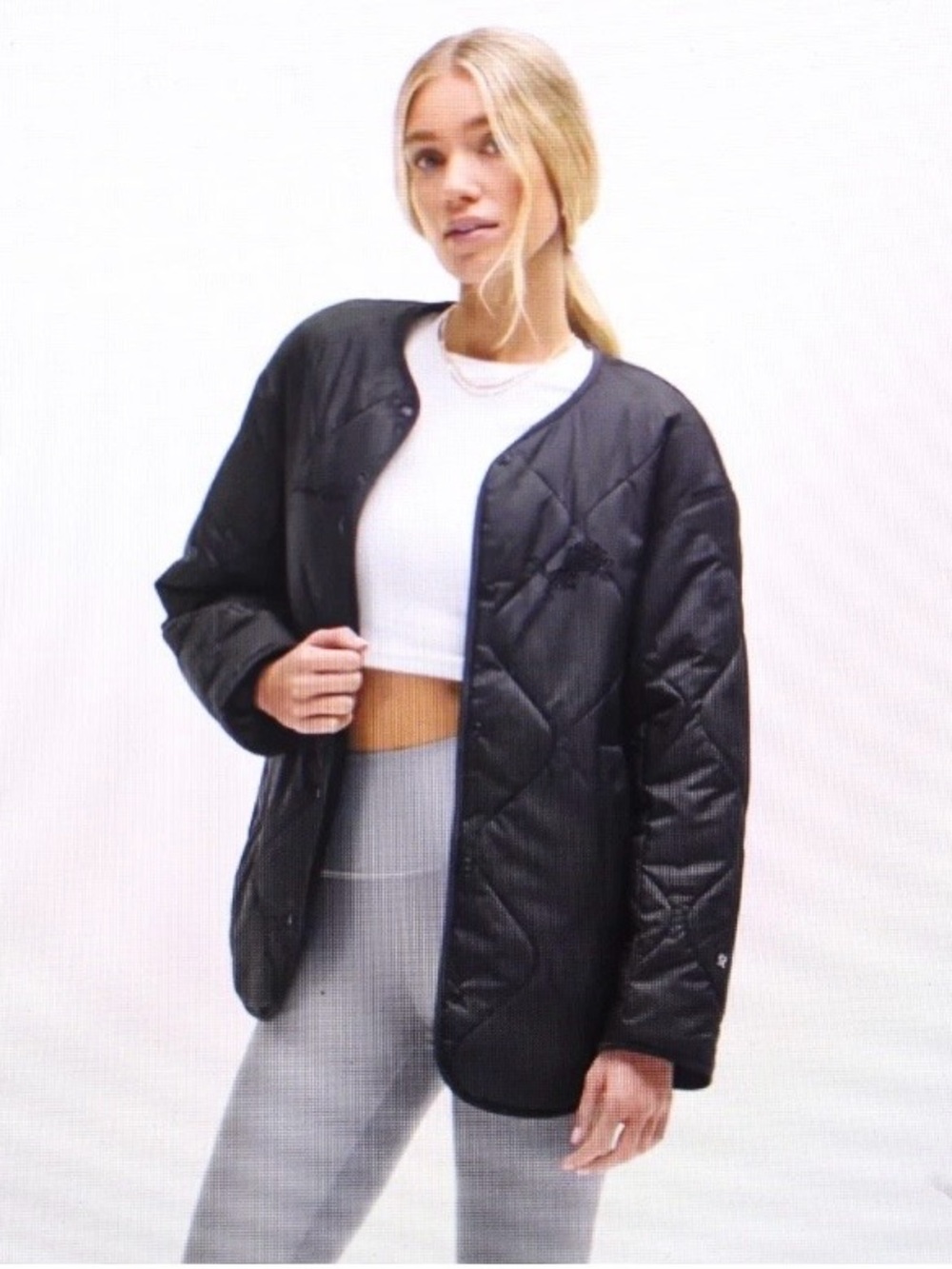 lululemon athletica Black Quilted Snap-Front Jacket